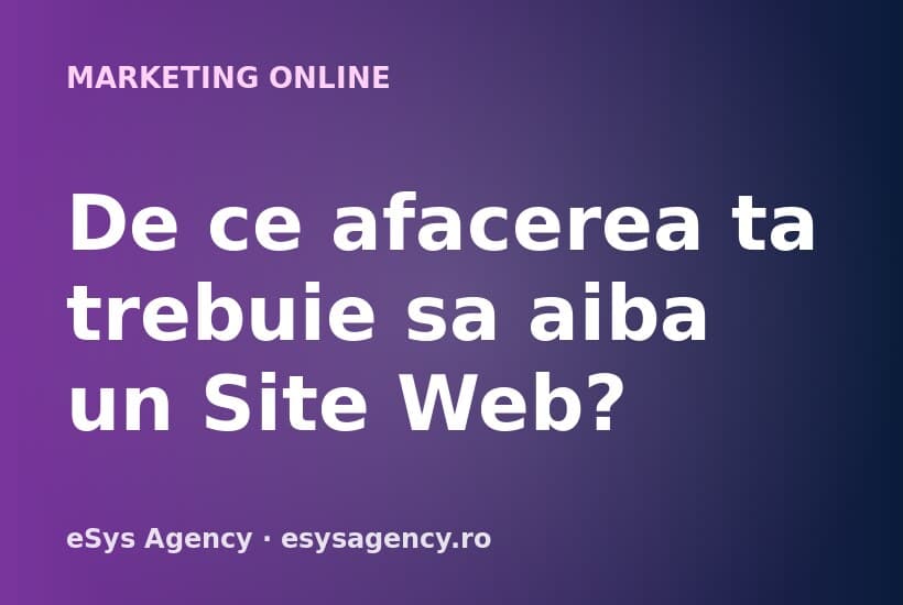 De ce afacerea ta trebuie sa aiba un Site Web?