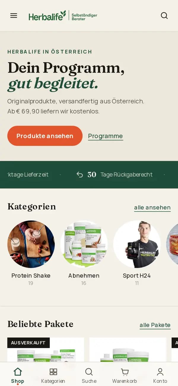MyHerbal.at – Mobil
