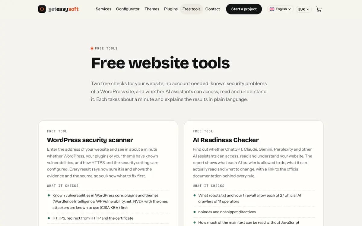 GetEasySoft.com – Instrumente gratuite pentru site