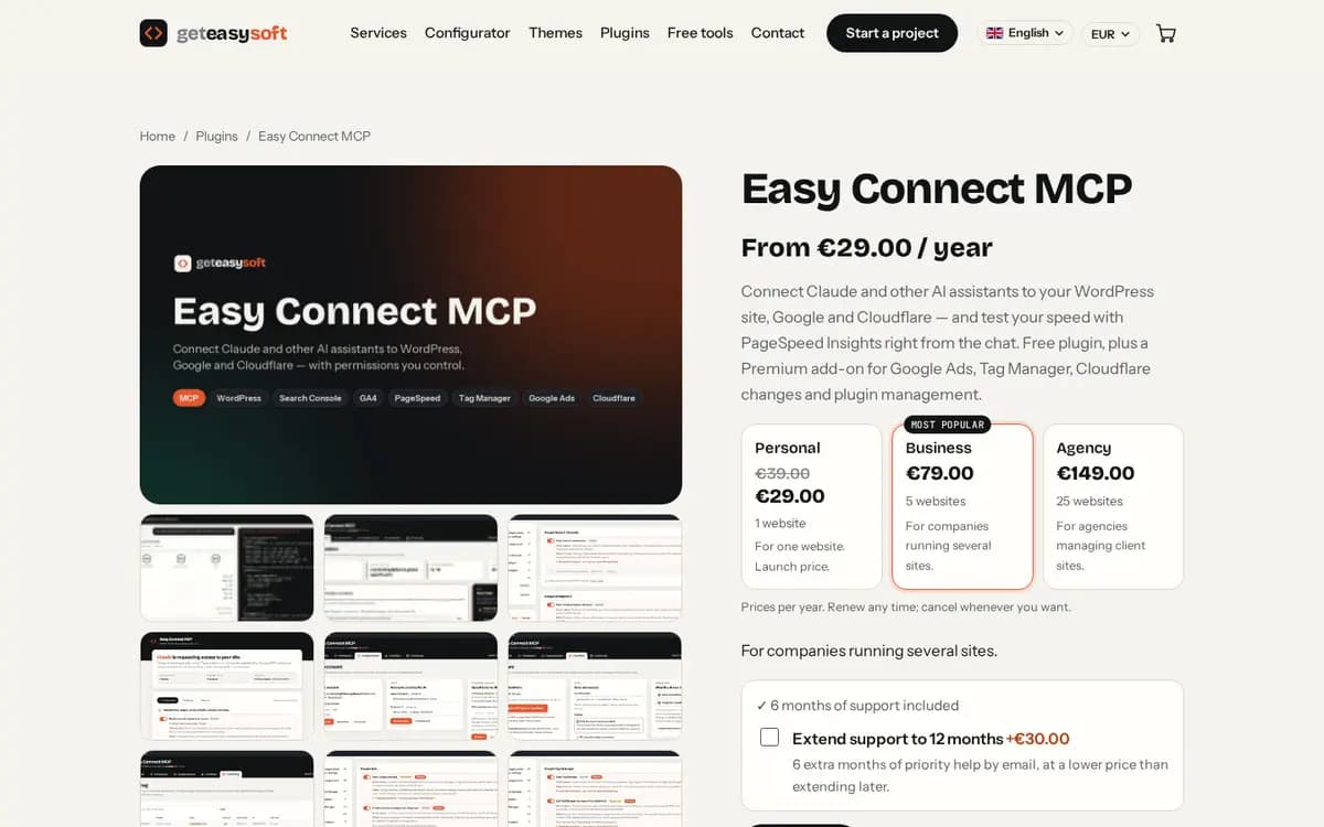 GetEasySoft.com – Pagină de produs plugin