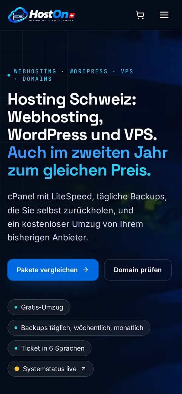 HostON.ch – Mobil