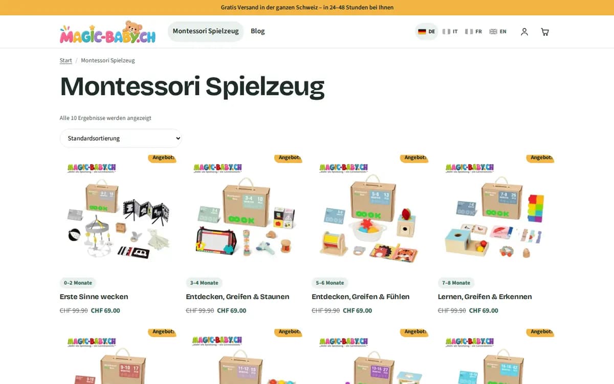 Magic-Baby.ch – Categoria jucării Montessori