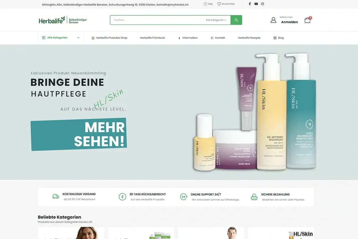 MyHerbal.ch – site-ul vechi