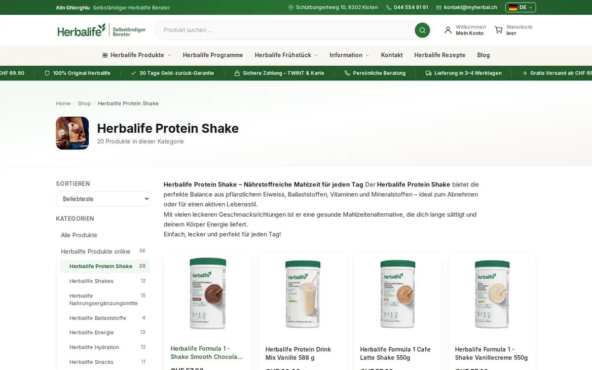 MyHerbal.ch – Categoria Protein Shake
