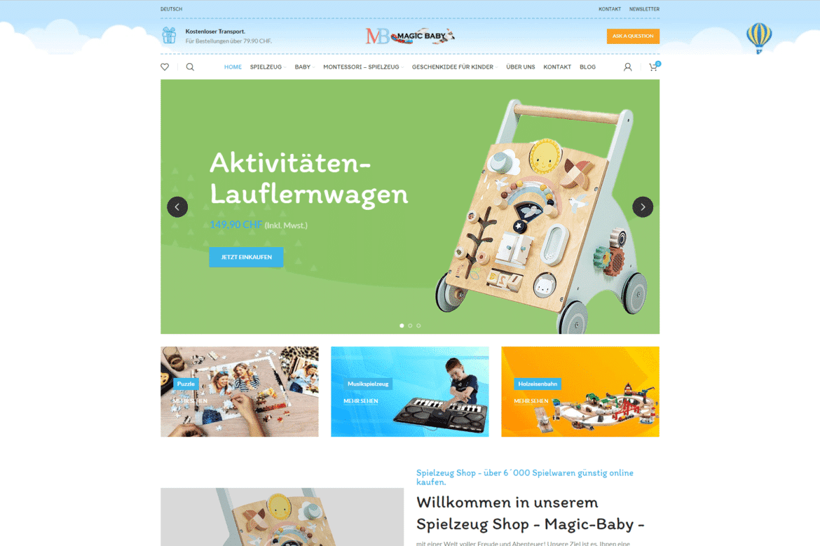 Magic-Baby.ch – Proiect eCommerce eSys Agency