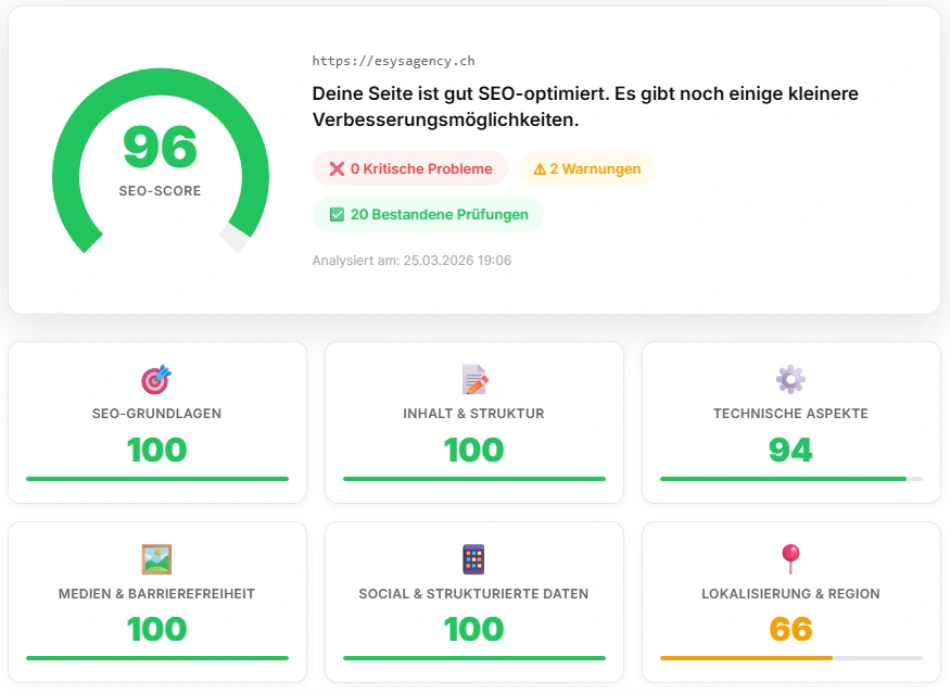Previzualizare raport Audit SEO — Scor, Categorii și Listă de verificare